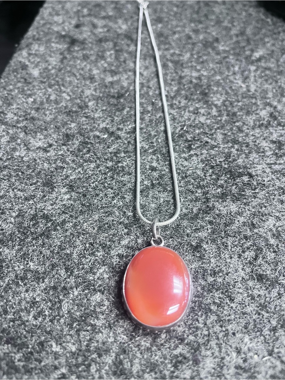 Orange Oval Pendant Necklace